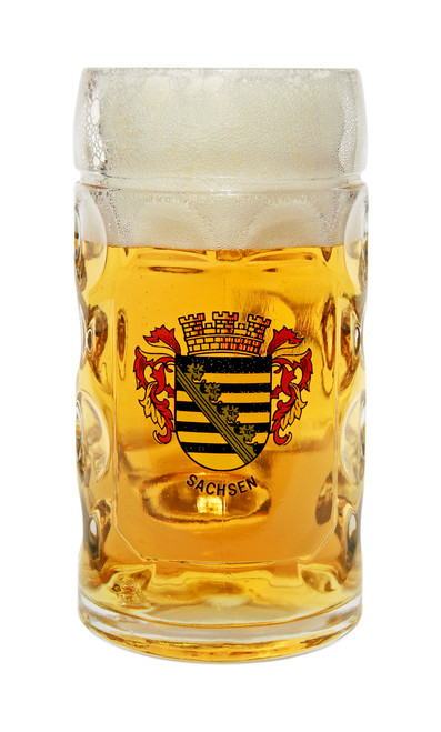 Traditional 0.5 Liter Oktoberfest Beer Mug with Sachsen Crest