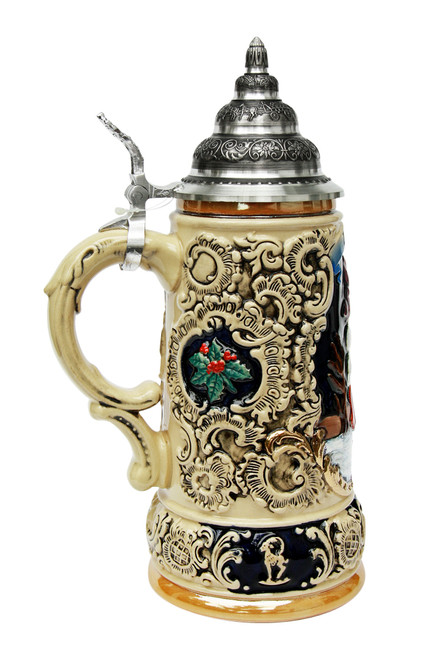 0.5 Liter Ceramic Cobalt Beer Stein