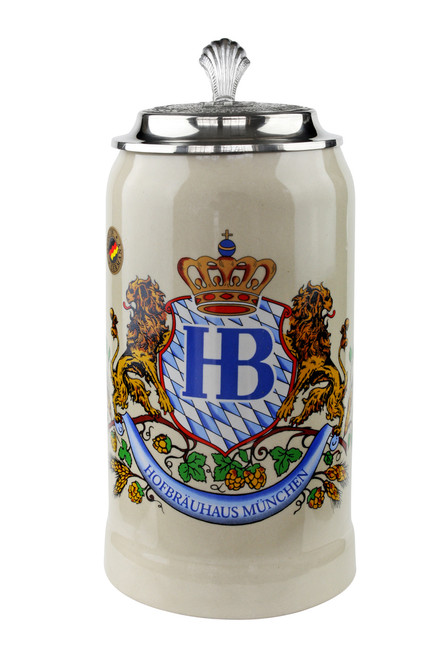 Hofbrauhaus Beer Stein with Pewter Lid