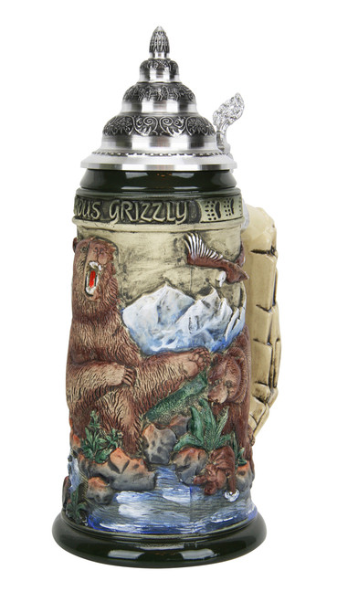 Glorious Grizzly Bear Beer Stein Rustic