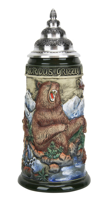 アンティーク雑貨 grizzly beer Glorious Grizzly Bear Beer Stein Rustic - GermanSteins.com