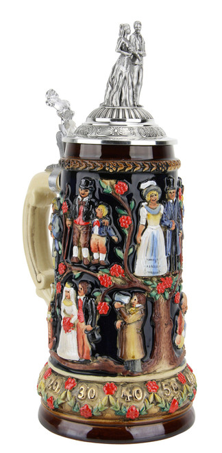 Wedding German Stein with Pewter Lid