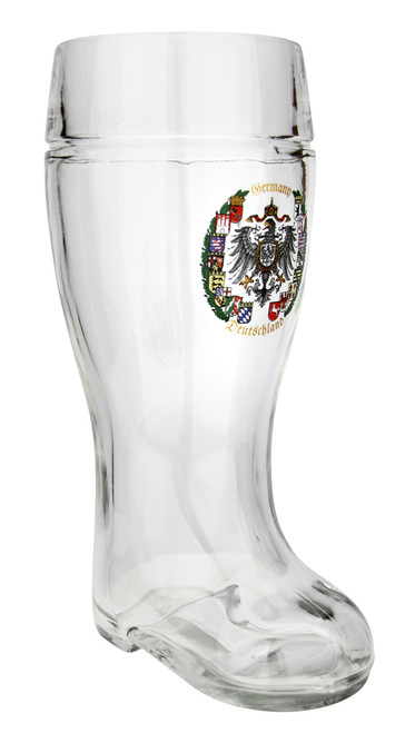 1 Liter Beer Boot with German Crest