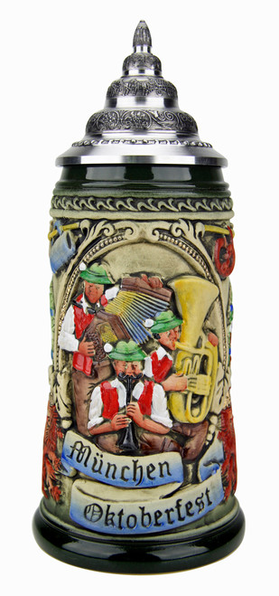 Oktoberfest Oompah Band Beer Stein Rustic (0.4 Liter)