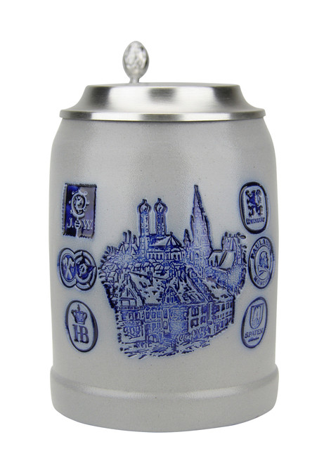 Munich Breweries 0.5 Liter Salt Glaze Stoneware Beer Stein