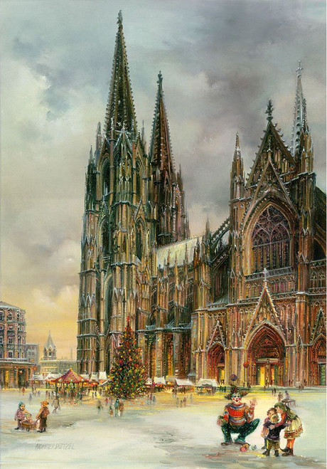 Detailed Cologne Cathedral Large German Advent Calendar