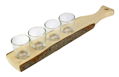 German Wooden Shot Glass Paddle Small