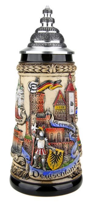 Germany Panorama Beer Stein Rustic