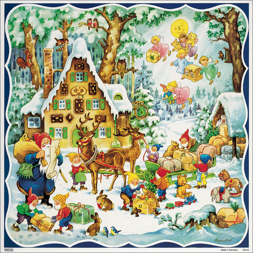 Santas Gingerbread House German Christmas Advent Calendar