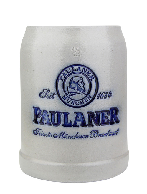 Paulaner Brewery 0.5 Liter Salt Glaze Stoneware Beer Mug