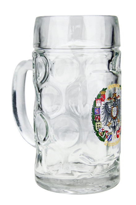 Dimple Stein Beer Mug, Glass Beer Mugs with Handles, Freezable Beer Glasses,  Bee