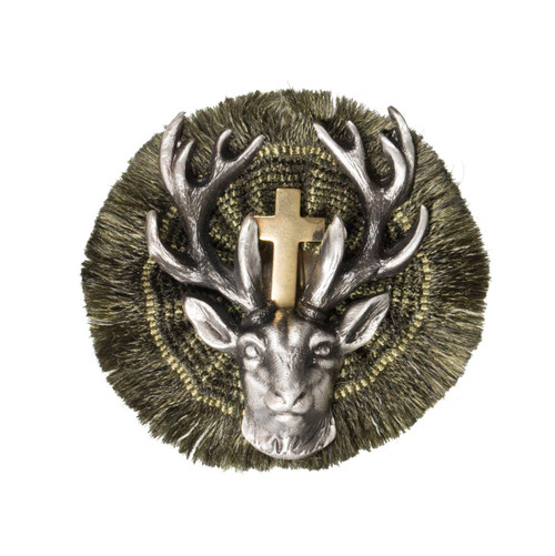 Hunters Stag German Rosette Hat Pin