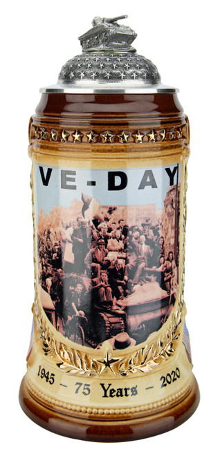 75 Years VE-Day Anniversary Beer Stein | Tank Lid