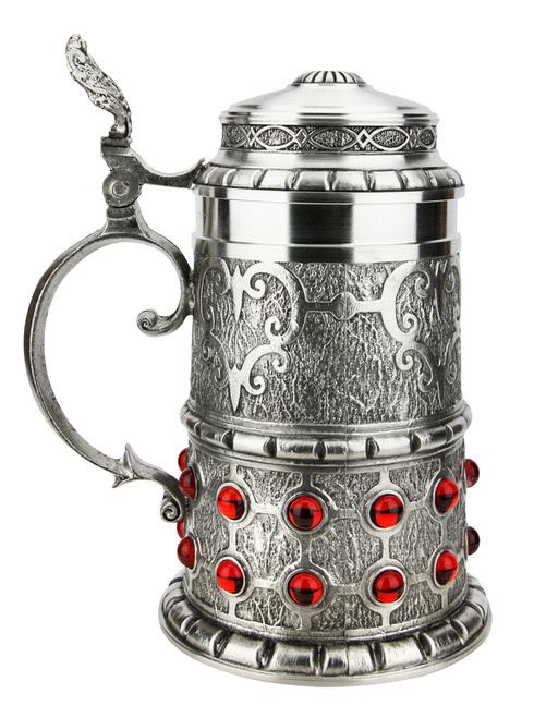 Pewter Rubin Swarovski Beer Stein