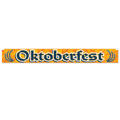 Striscione Oktoberfest 180 X 40 Cm - Bandiera Decorativa Blu E Bianca Per Feste A Tema Bavarese, Interno/Esterno