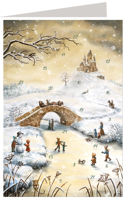 Winter Joy German Advent Calendar Christmas Card 