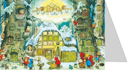 Angel Music in the Gnome Village German Advent Calendar Christmas Card