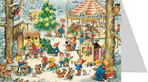 Christmas Festival in the Forest German Advent Calendar Christmas Card