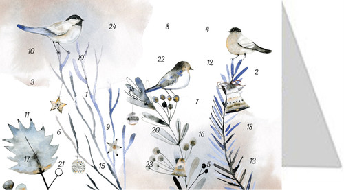 Winter Birds German Advent Calendar Christmas Card