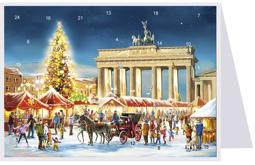 Berlin Christmas Market German Advent Calendar Christmas Card