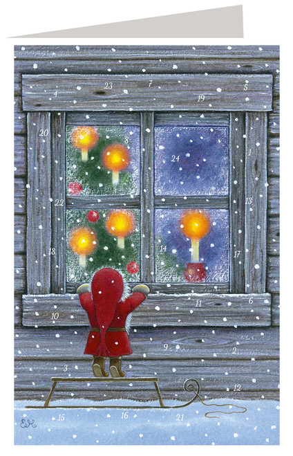 Nisse Curiosity German Advent Calendar Christmas Card 