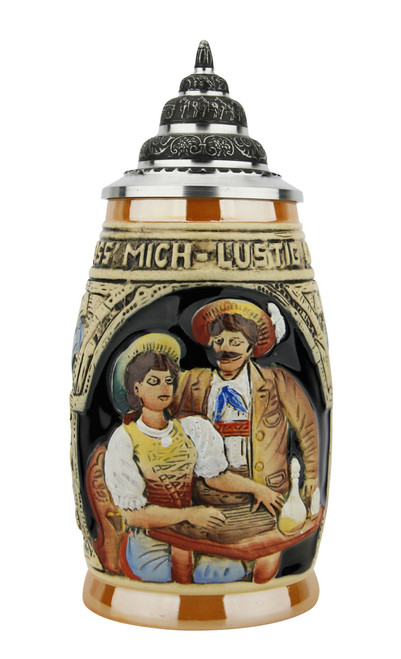 German Couple Barrel Shaped Beer Stein | 0.25 Liter