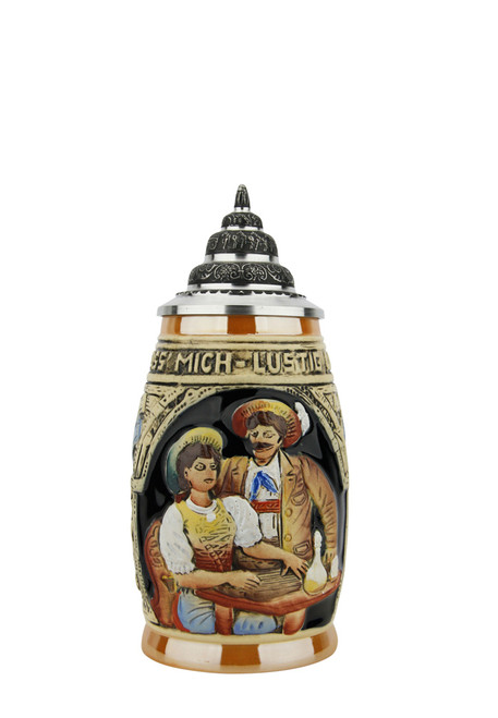 German Couple Barrel Shaped Beer Stein | 0.25 Liter