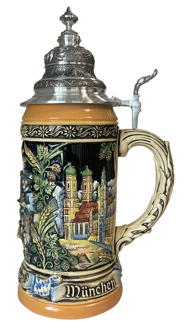 Official Munich Oktoberfest Relief Stein 2025 Baroque Facon Style Pewter Lid Official Munich Oktoberfest Relief Stein 2025 Baroque Facon Style Pewter Lid