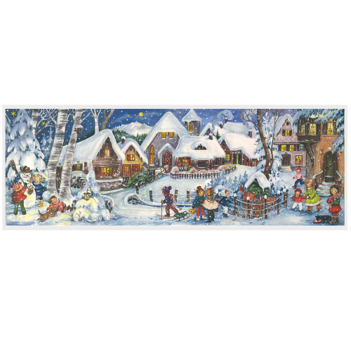Snowy Village 1960 Reproduction 3D German Christmas Advent Calendar