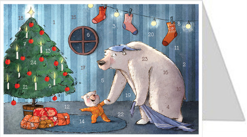 Little Friends Christmas Morning German Advent Calendar Christmas Card