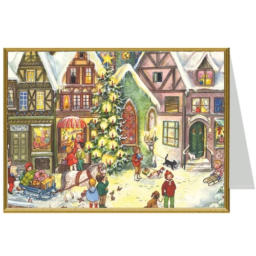Christmas Village German Christmas Card