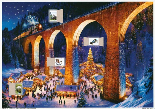 Black Forest Christmas Market with Train German Advent Christmas Calendar