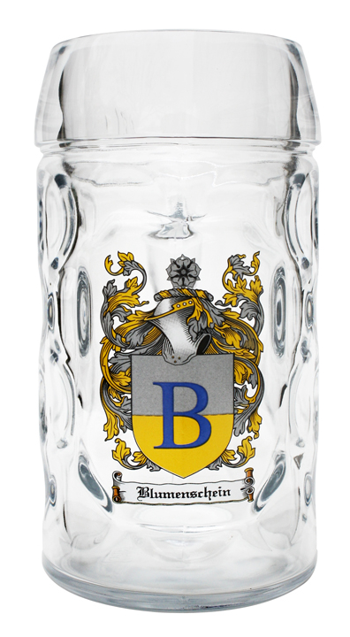 Half Liter Oktoberfest Beer Mug with Personalized Family Crest