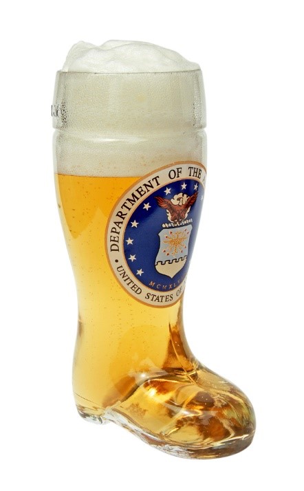 Air Force Insignia Glass Beer Boot