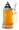 Glass Beer Stein with Pointed Pewter Lid, 0.4 Liter, Full of Beer