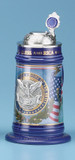 USA Stoneware Pewter Emblem Beer Stein