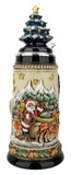 Santas Alpine Sleigh Ride German Beer Stein Rustic | Christmas Tree Lid