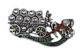 Oktoberfest Beerwagon German Hat Pin with Rhinestones
