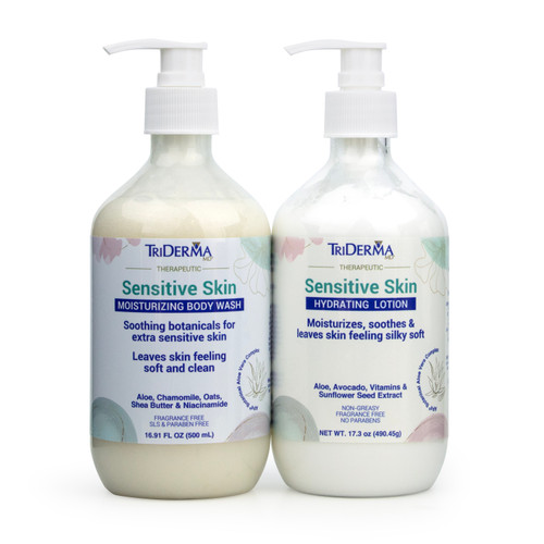 Therapeutic Sensitive Skin Moisturizing Body Wash & Hydrating Body Lotion 2pc Bundle