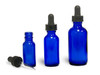 15ml,1/2 oz Boston Round Cobalt Blue Bottles w/Droppers