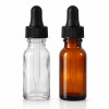 15 ml (1/2 oz) Boston Round Glass Bottle with Glass Dropper
