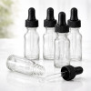 15 ml (1/2 oz) Boston Round Glass Bottle with Glass Dropper Clear