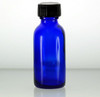 1/2 oz, 15 ml Cobalt Blue Boston Round Glass Bottles w/Caps