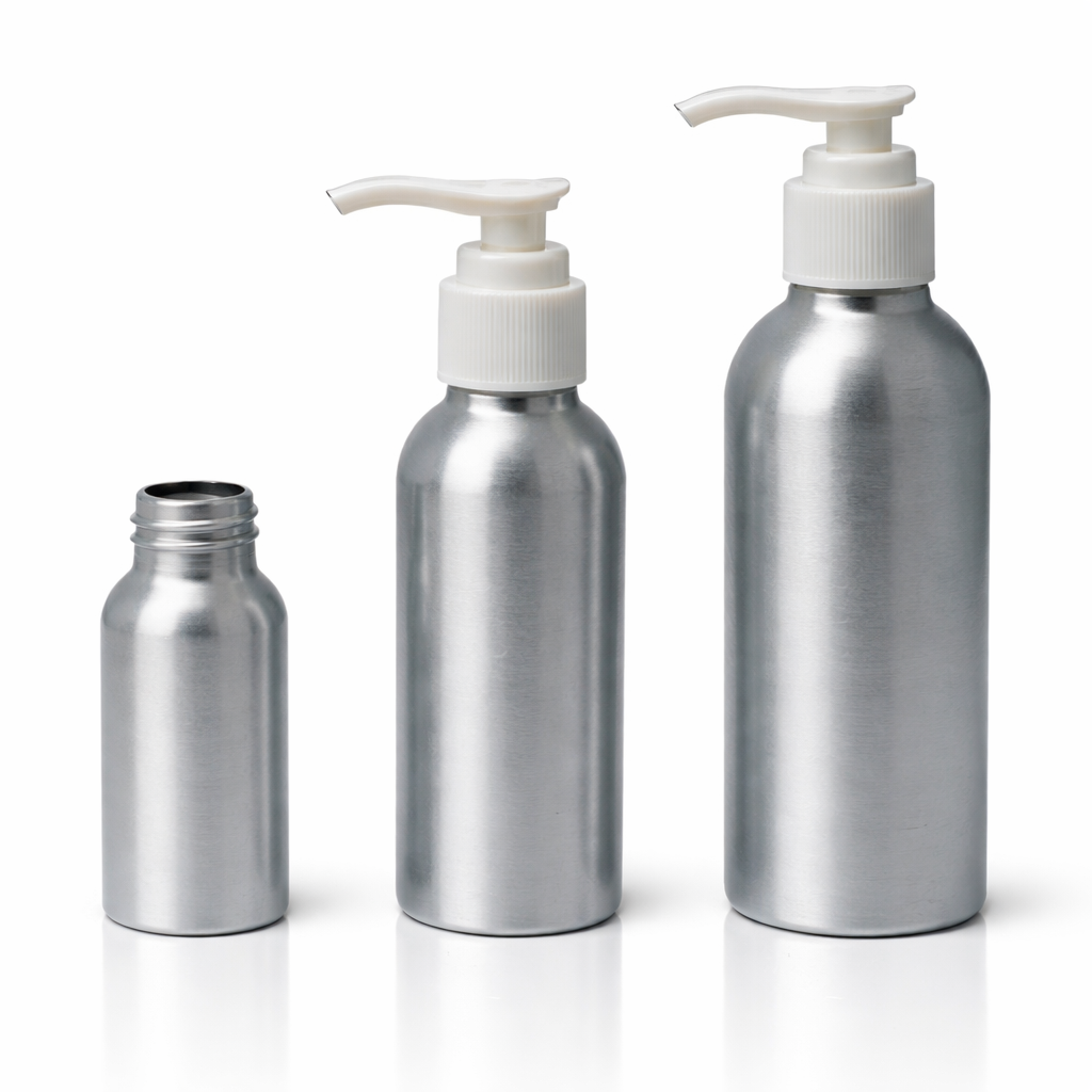 60 ml Aluminum Bottles W/Lotion Pump