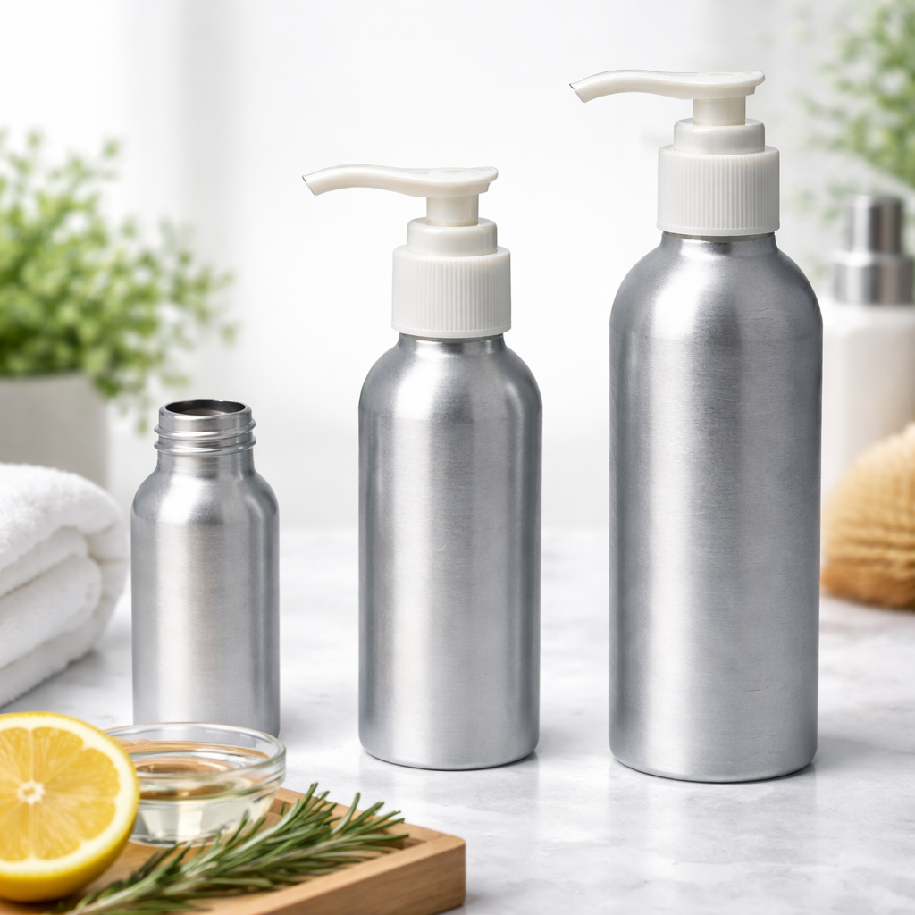 120 ml Aluminum Bottles W/Lotion Pump