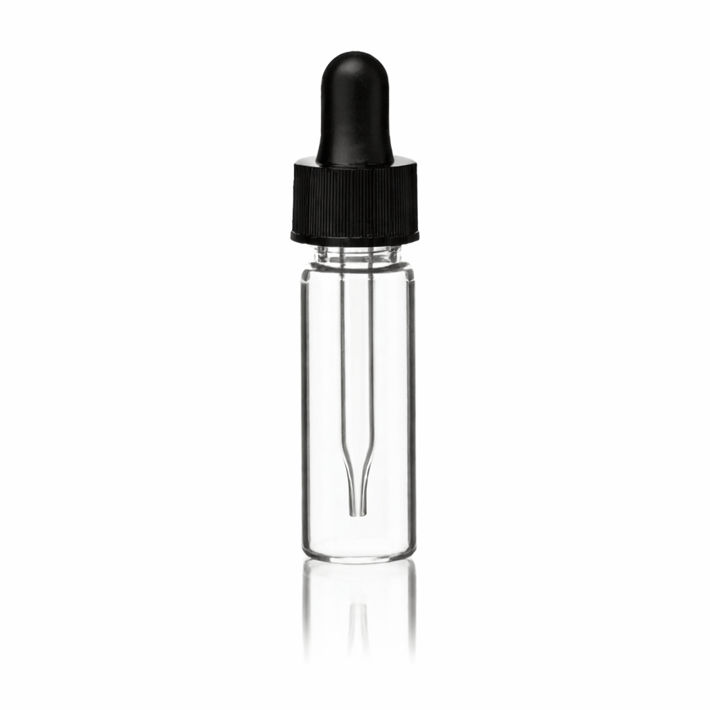 1 Dram Glass Vials With Glass Dropper - Clear