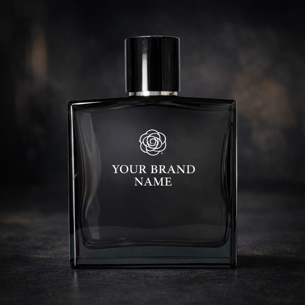 100 ML Heavy Wall Square Transparent Black Glass Perfume Bottle – 15 mm Crimp Neck