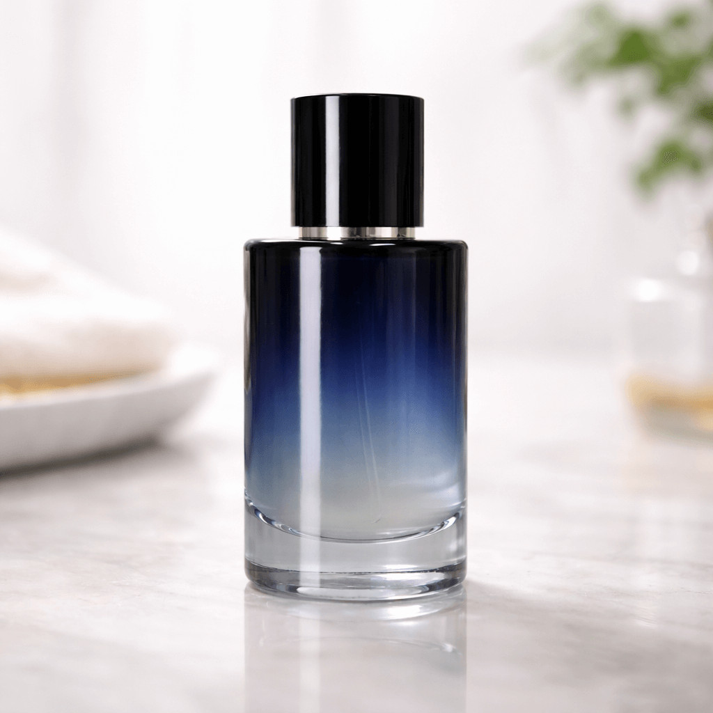 50 ML Heavy Wall Gradient Blue Glass Perfume Bottle | 15 mm Crimp Neck – TrueEssence
