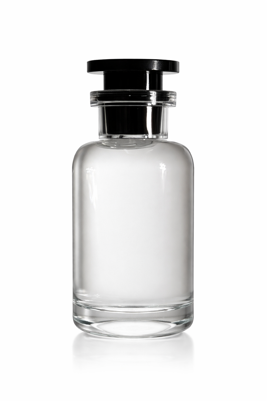 100 ML Heavy Wall Clear Round Glass Perfume Bottle – 15 mm Crimp Neck