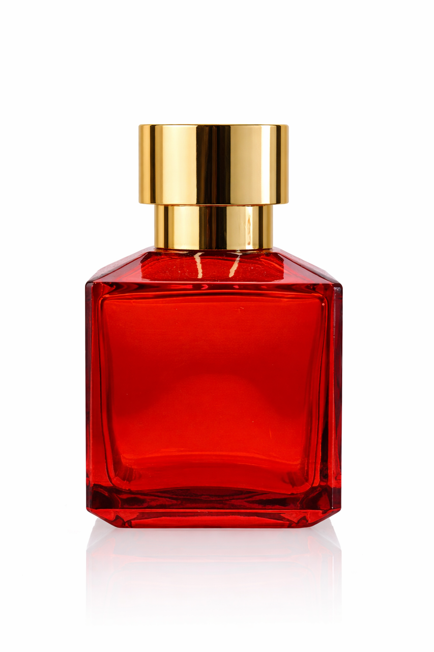70 ML Square Red Glass Perfume Bottle